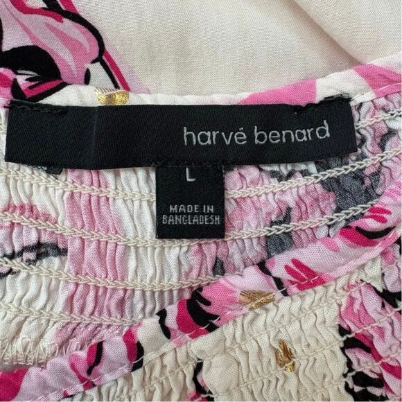 Harve Bernard Cream Pink Floral Top Large - Picture 3 of 3